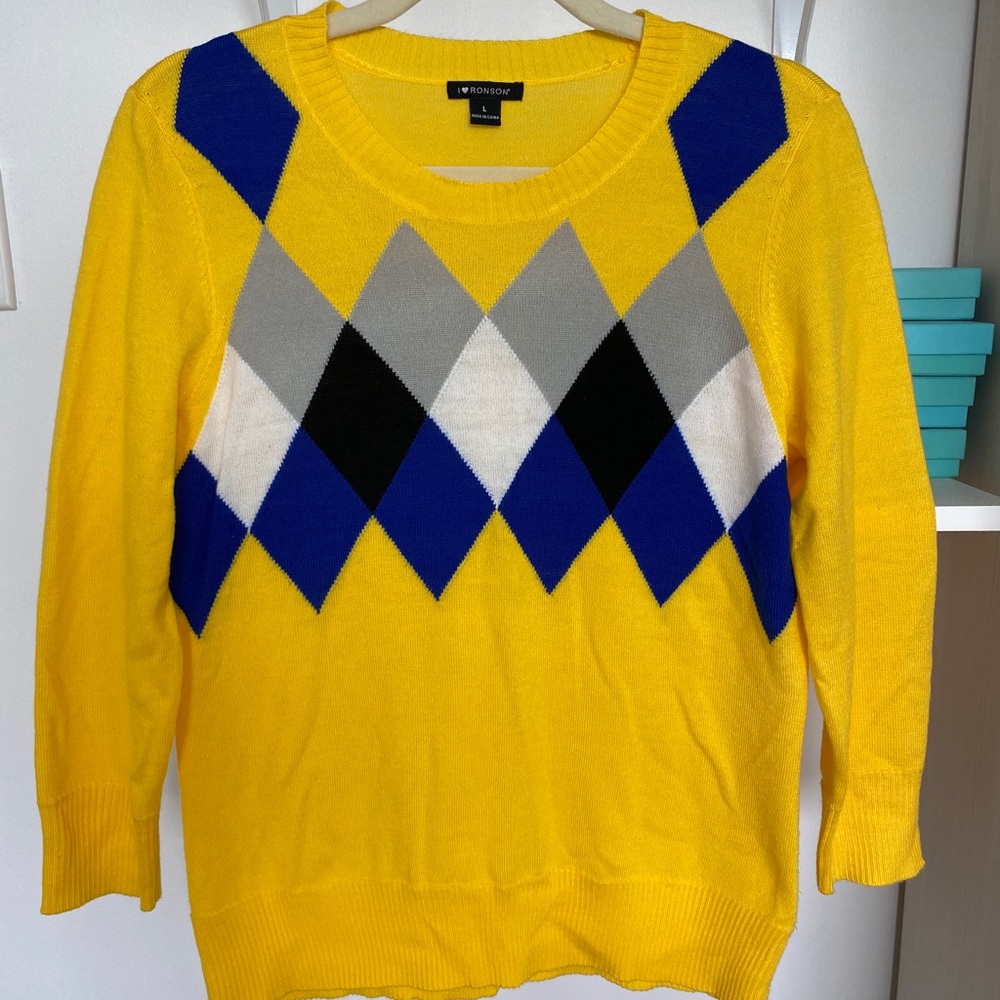 I ❤️ Ronson Argyle Sweater - Picture 2 of 8